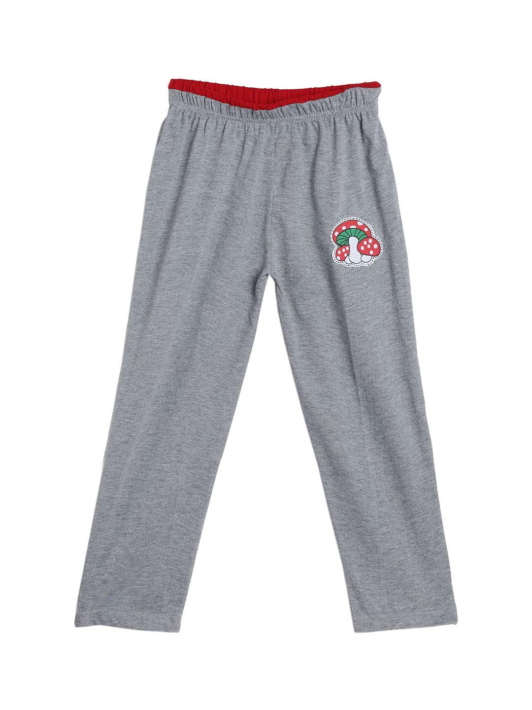 sweet angel boys grey melange straight fit solid track pants