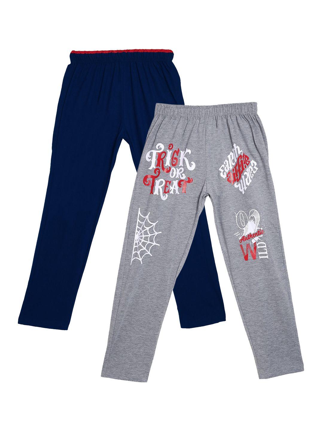 sweet angel boys pack of 2 printed pure cotton track pants