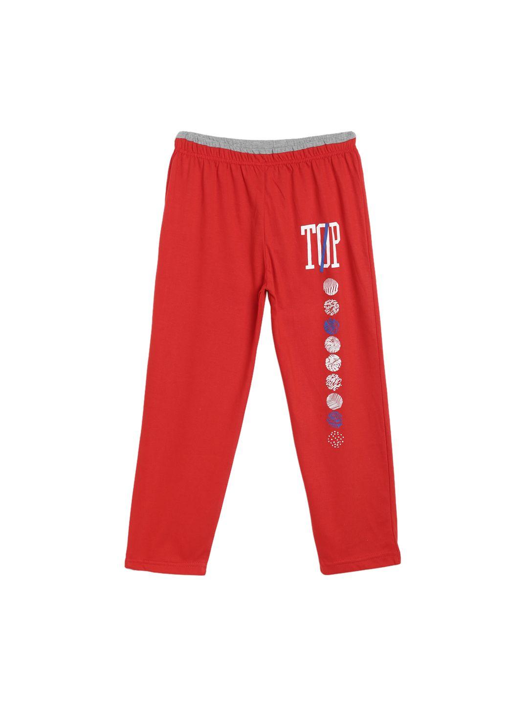 sweet angel boys red solid straight-fit track pants