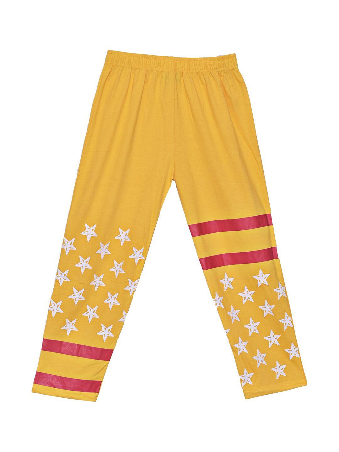 sweet angel boys yellow & red printed straight-fit track pants