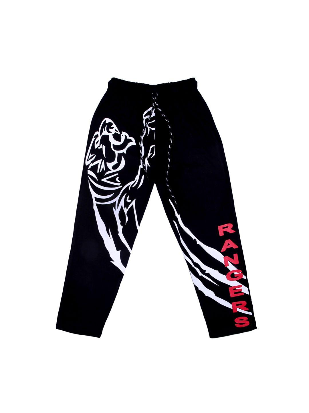 sweet angel kids black & white printed track pants