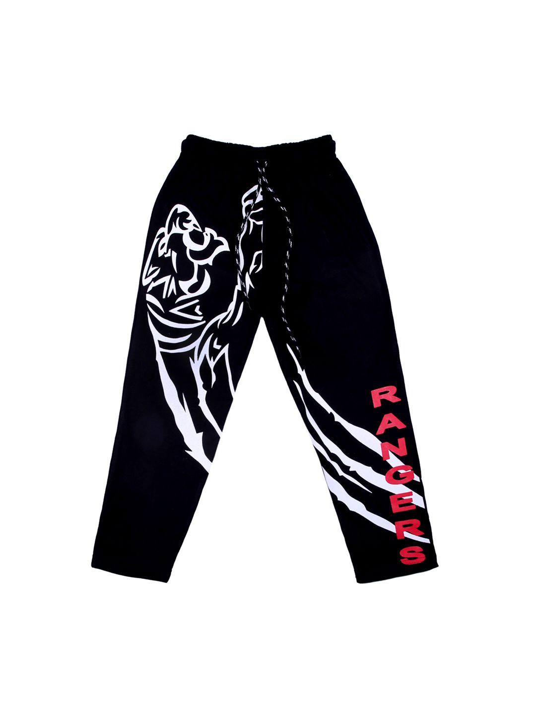 sweet angel kids black printed track pants