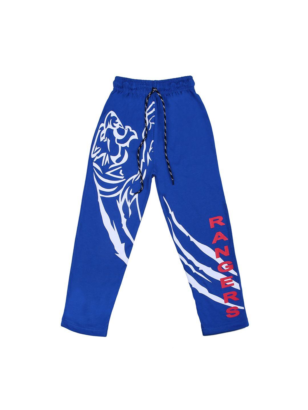 sweet angel kids blue printed track pants