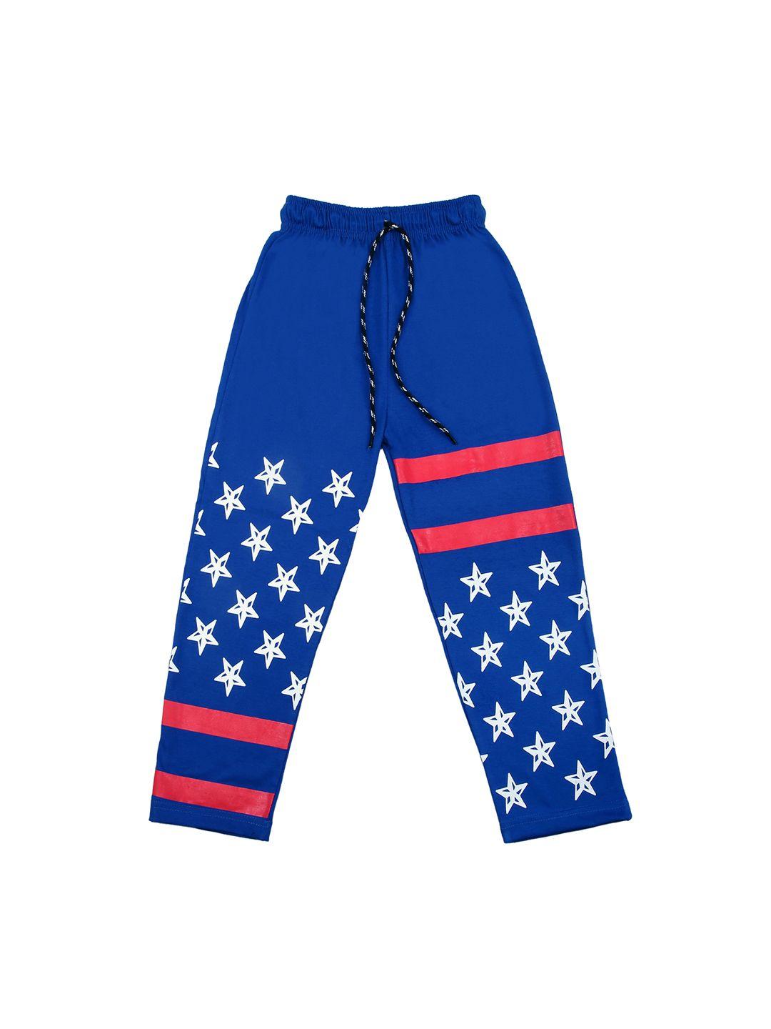 sweet angel kids blue printed track pants