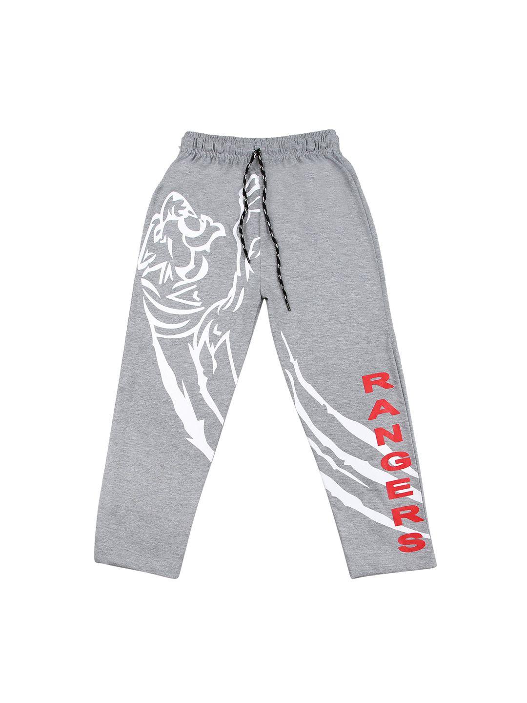 sweet angel kids grey melange printed track pants