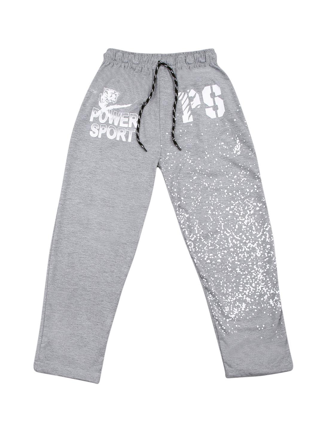sweet angel kids grey straight fit printed track pants