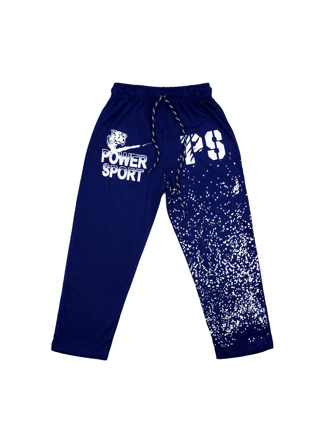 sweet angel kids navy blue printed track pants