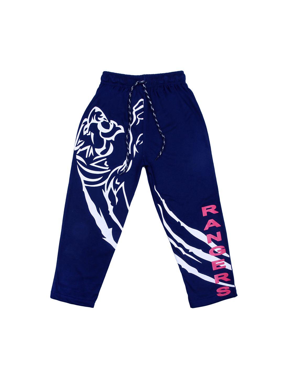 sweet angel kids navy blue printed track pants