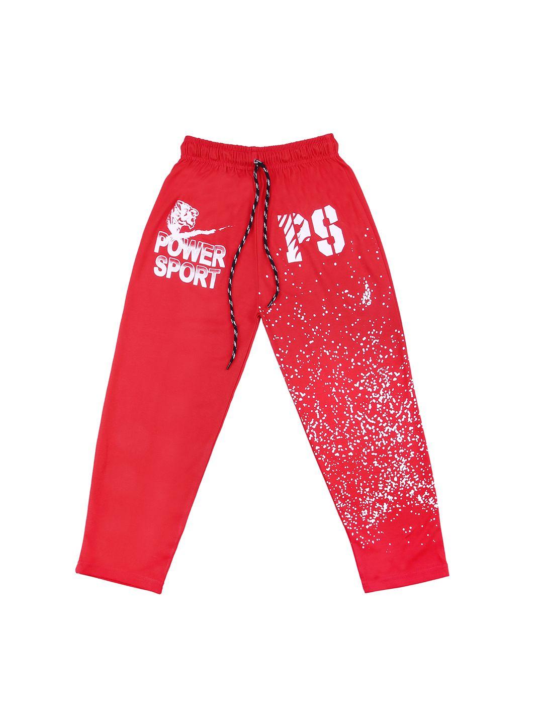 sweet angel kids red printed track pants