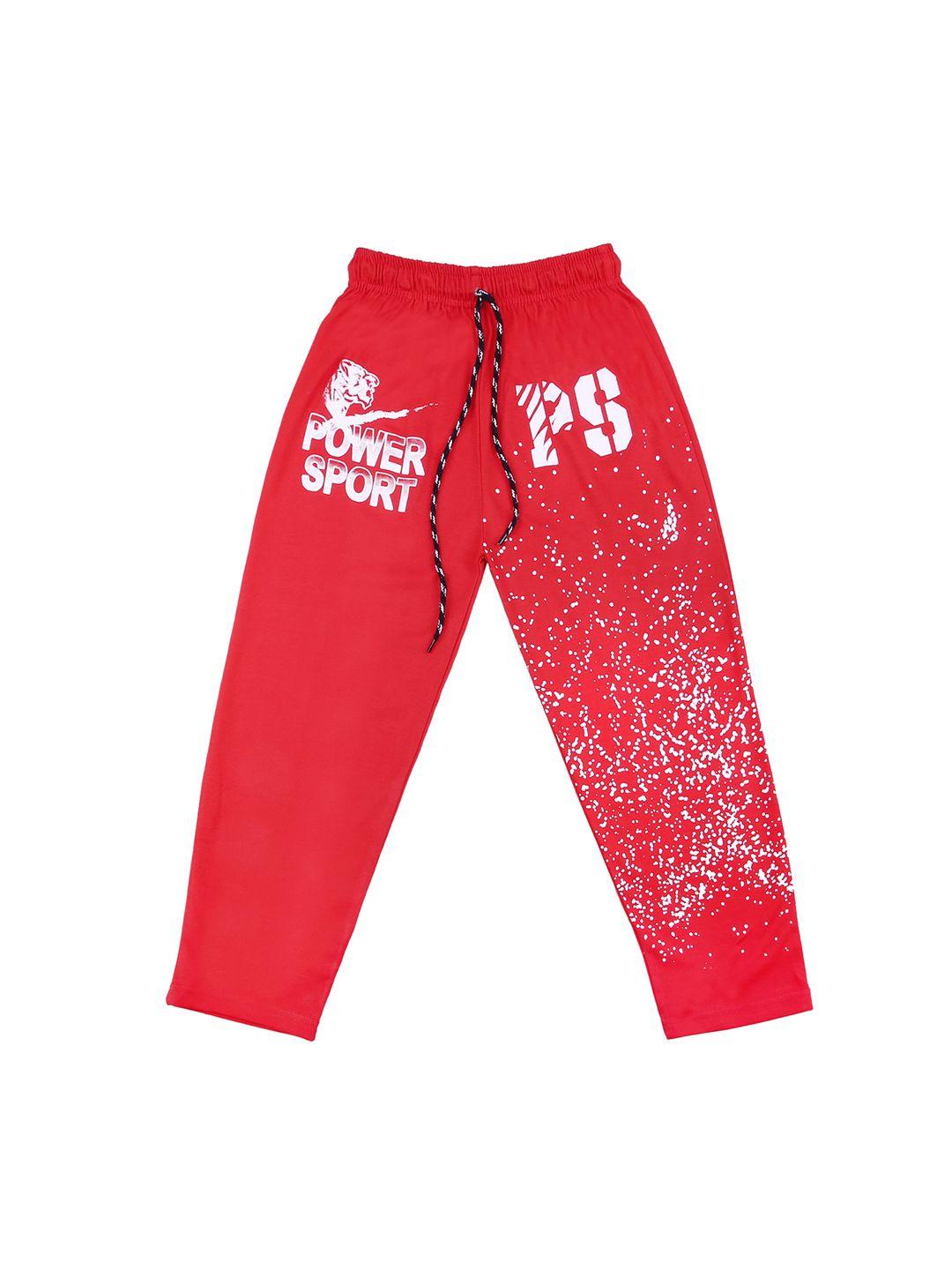 sweet angel kids red printed track pants