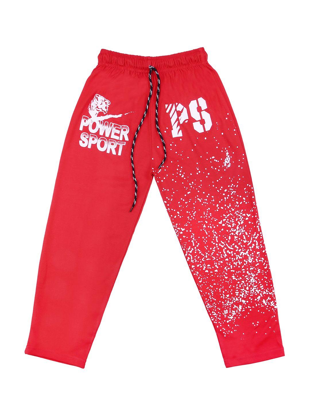 sweet angel kids red straight-fit printed track pants