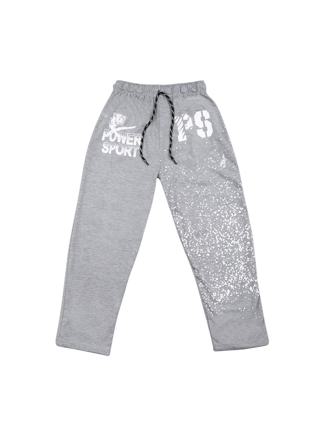 sweet angel kids unisex grey & white printed track pants