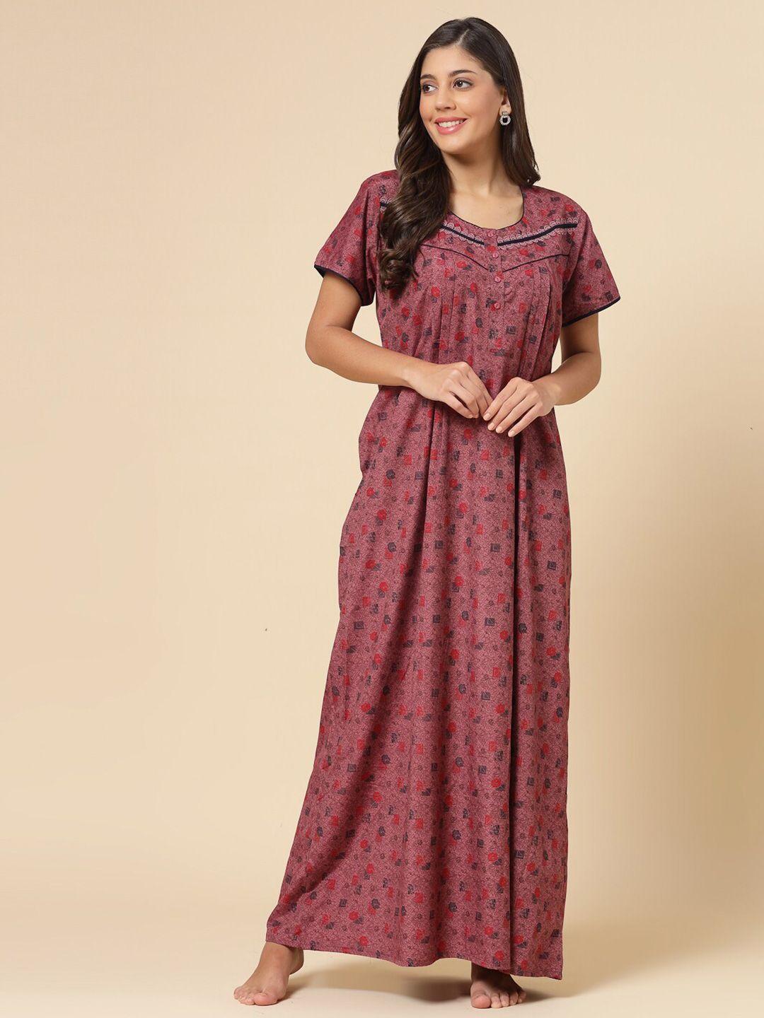 sweet dreams abstract printed maxi nightdress