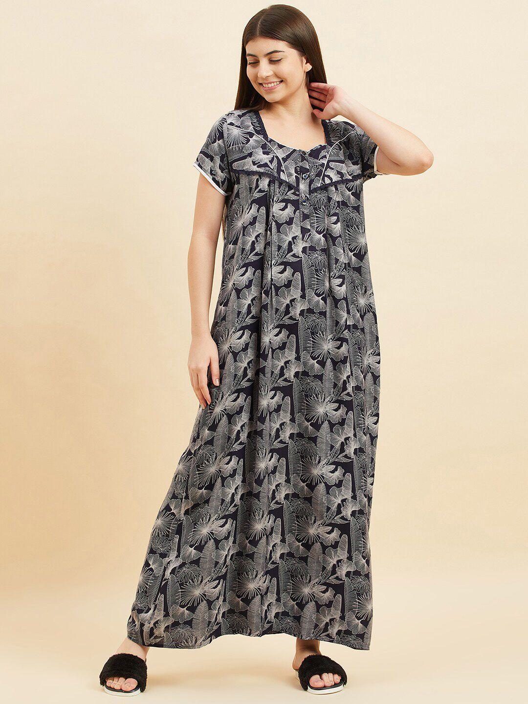 sweet dreams abstract printed maxi nightdress