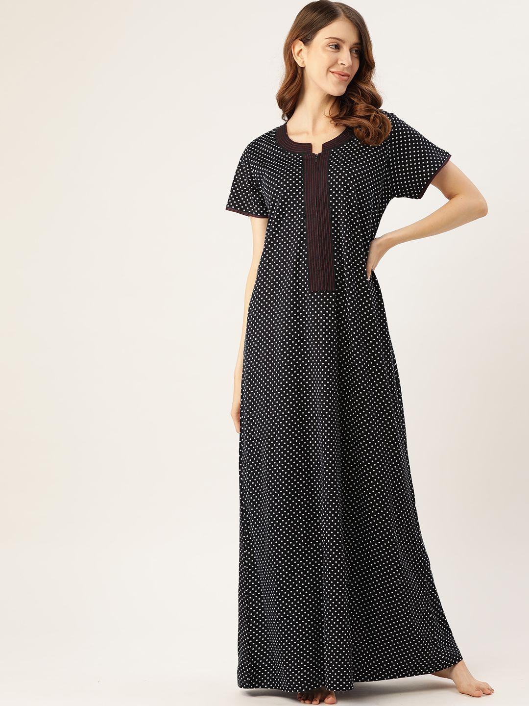 sweet dreams black & white printed maxi nightdress