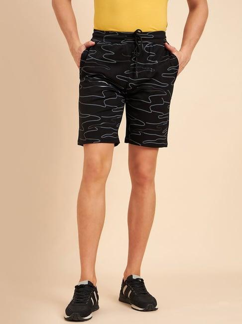 sweet dreams black regular fit printed shorts