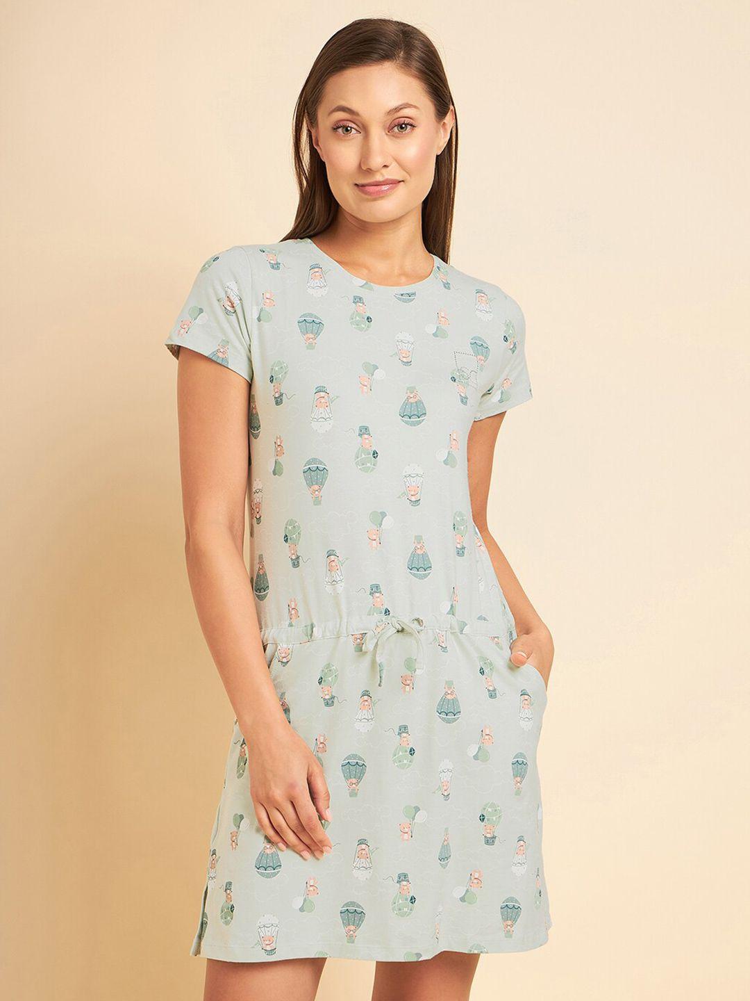 sweet dreams blue conversational printed nightdress