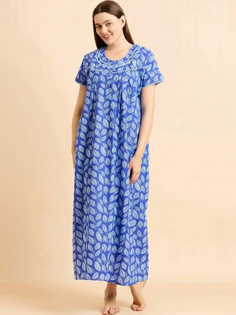 sweet dreams blue floral print nighty