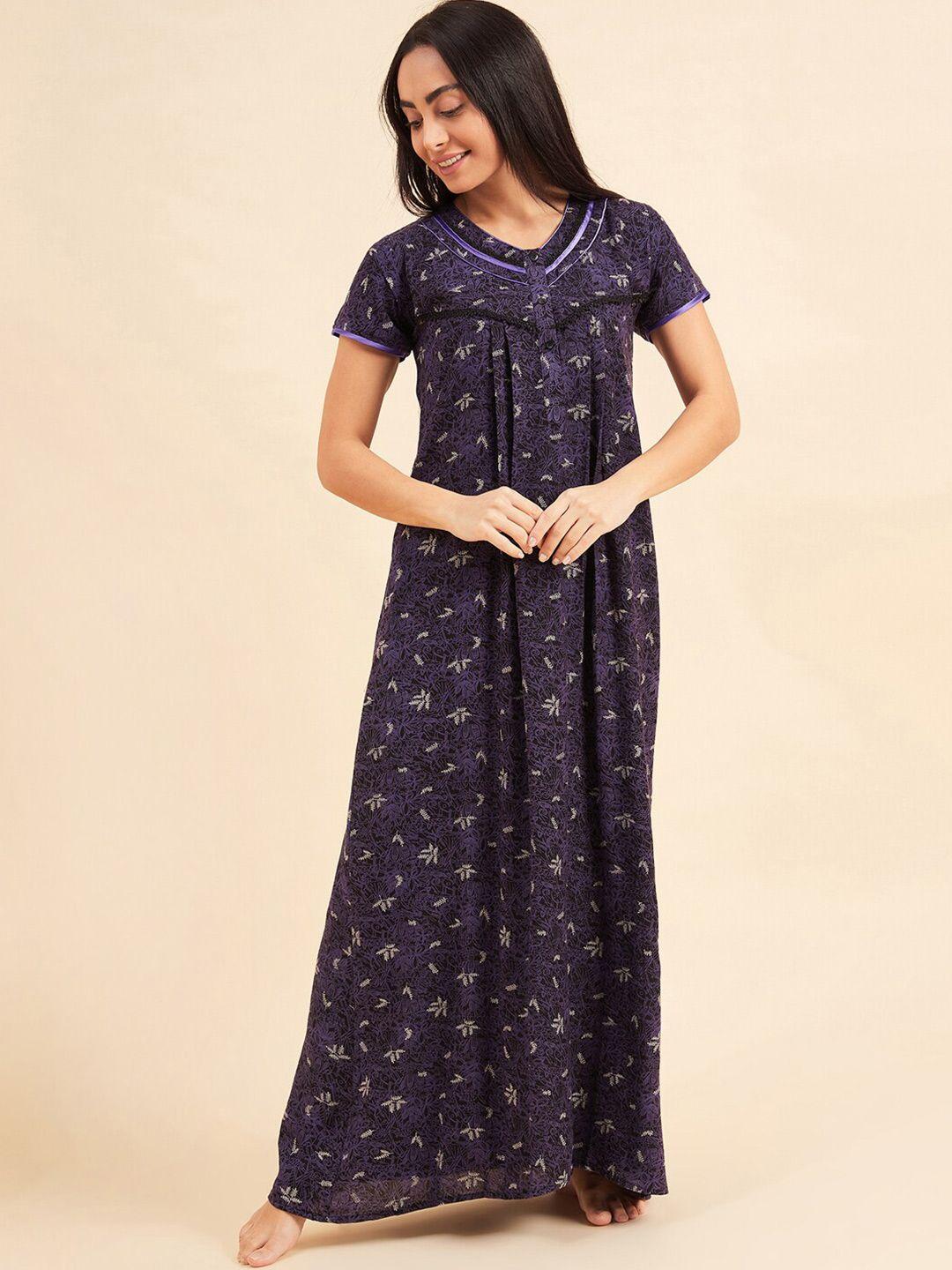 sweet dreams blue printed maxi nightdress