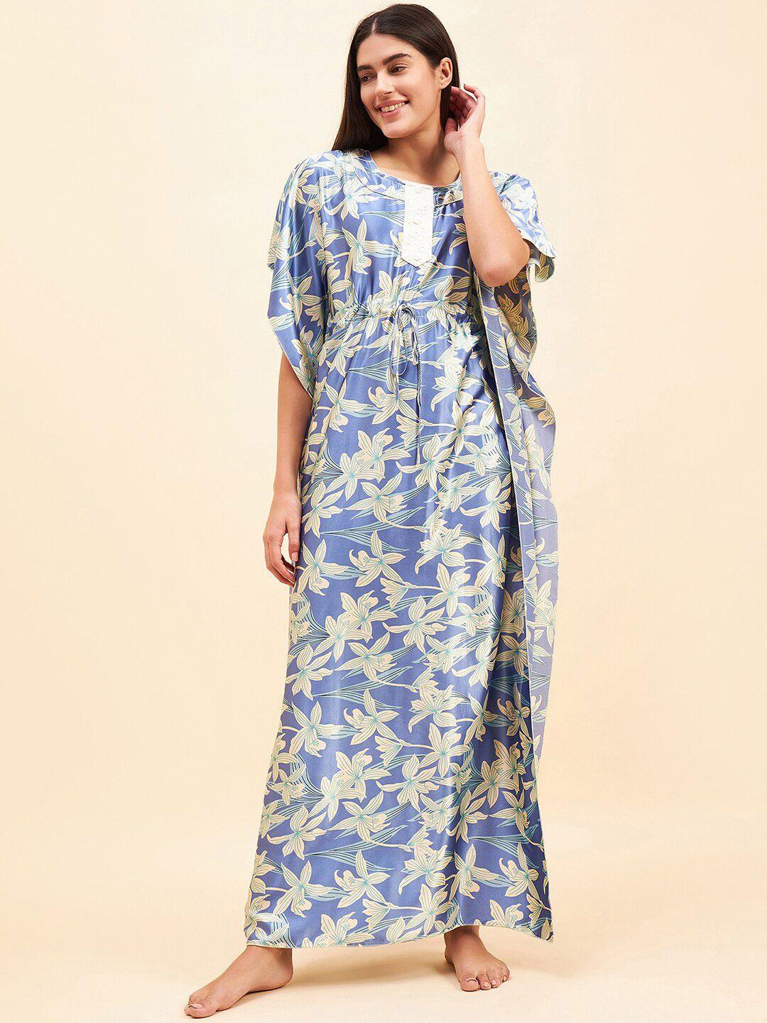 sweet dreams blue printed maxi nightdress