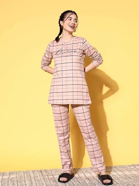 sweet dreams blush pink printed t-shirt pyjamas set