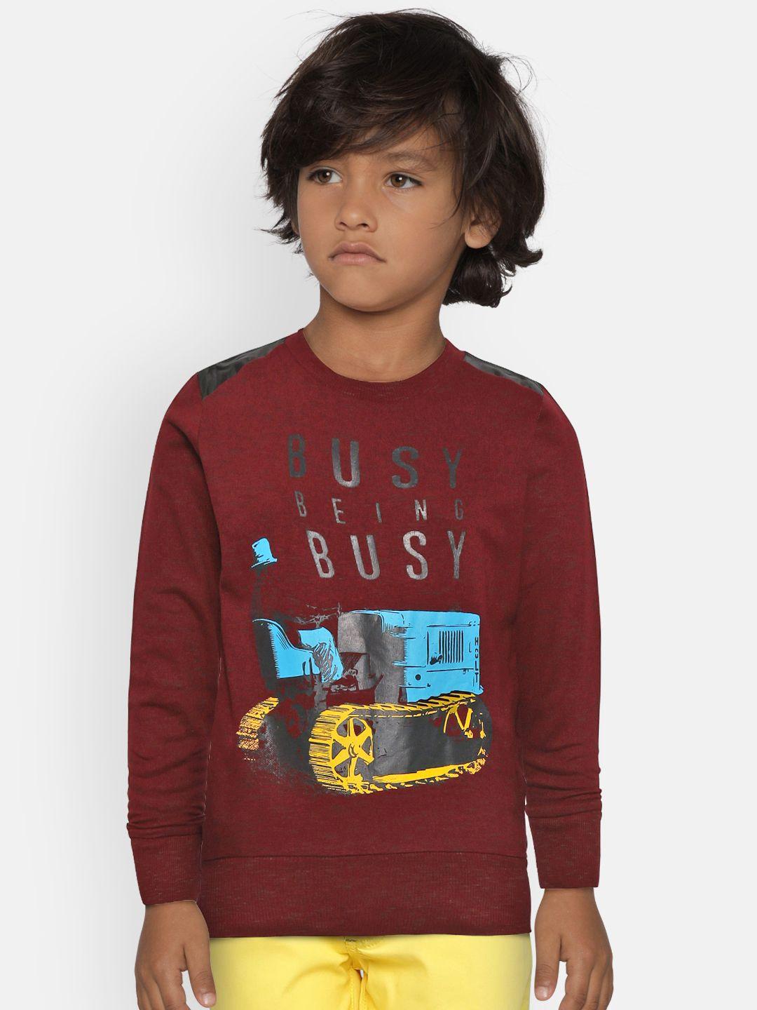 sweet dreams boys maroon printed sweatshirt