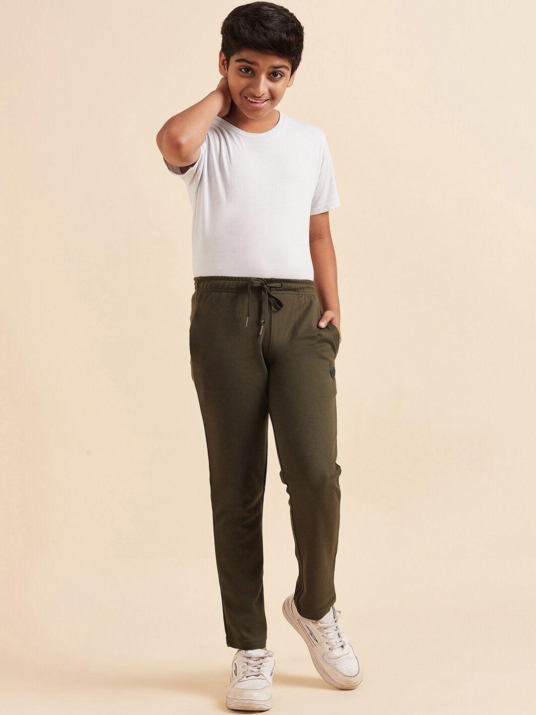 sweet dreams boys olive green mid-rise relaxed-fit lounge pants