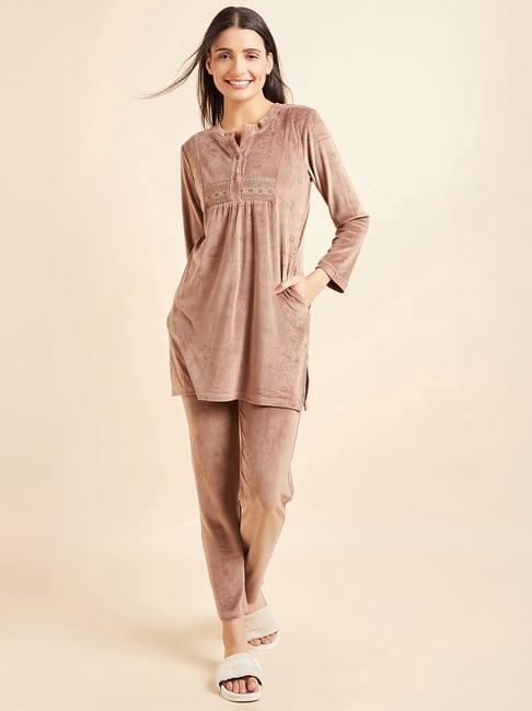 sweet dreams brown kurti pyjama set