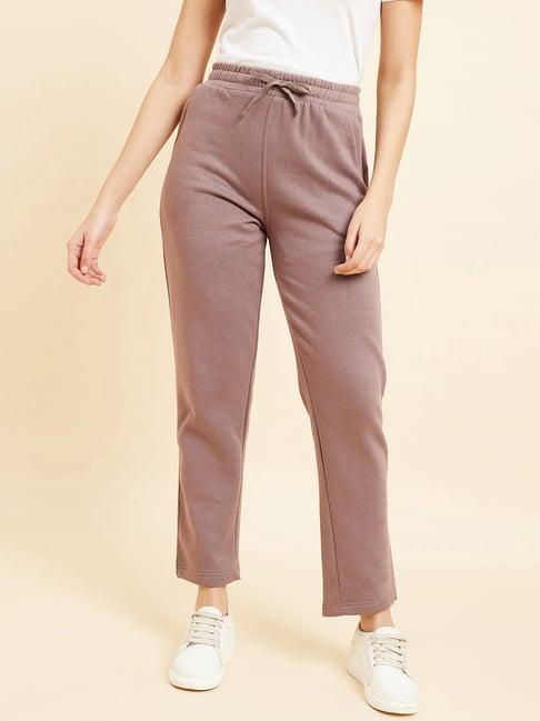 sweet dreams brown mid rise sports track pants