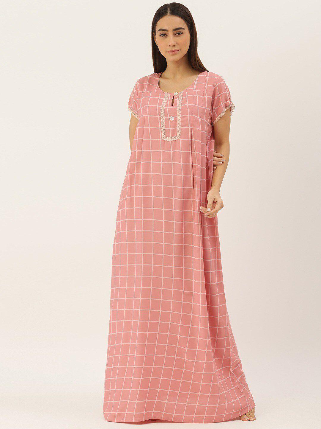 sweet dreams checked maxi nightdress