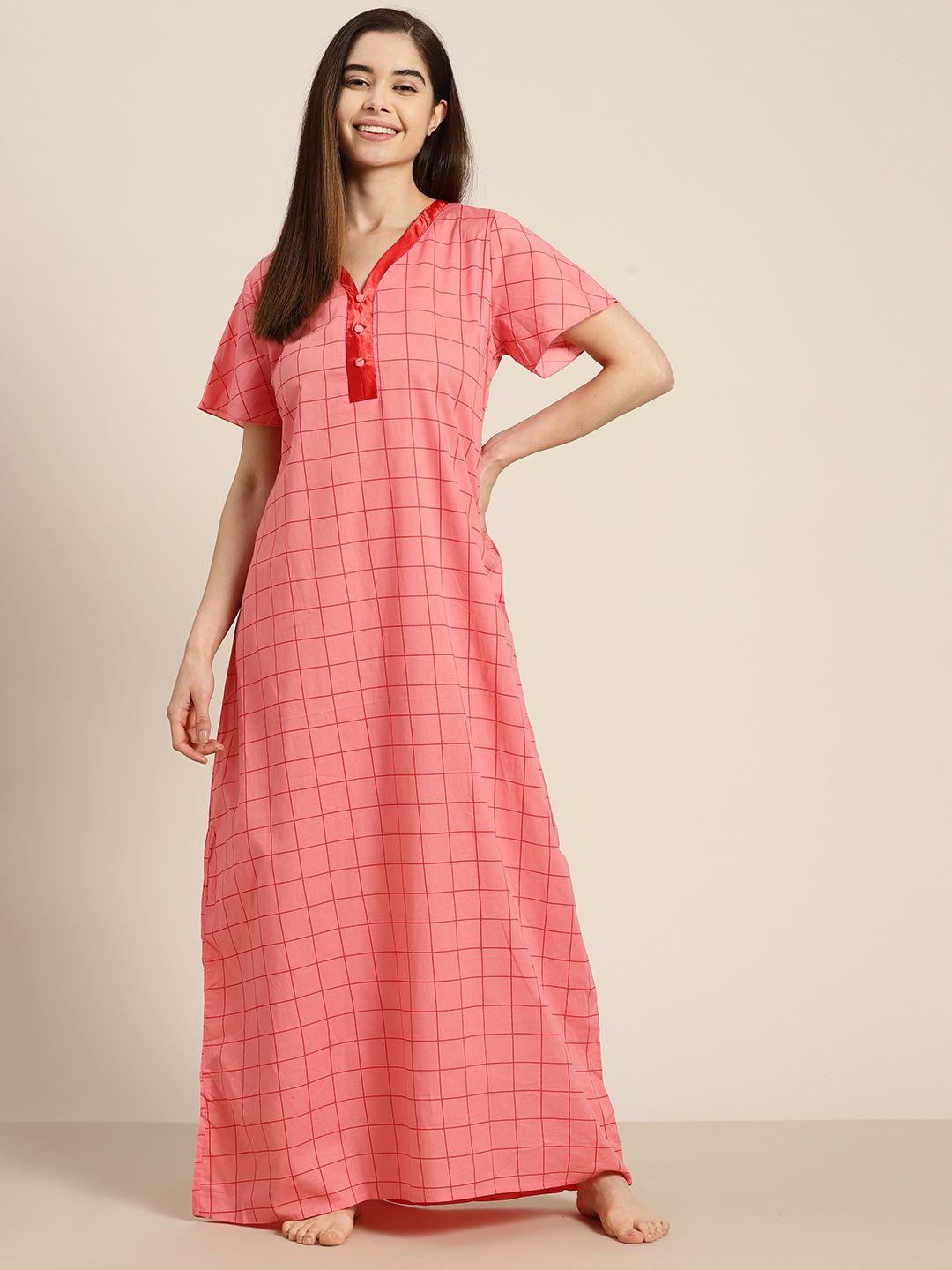 sweet dreams checked maxi nightdress