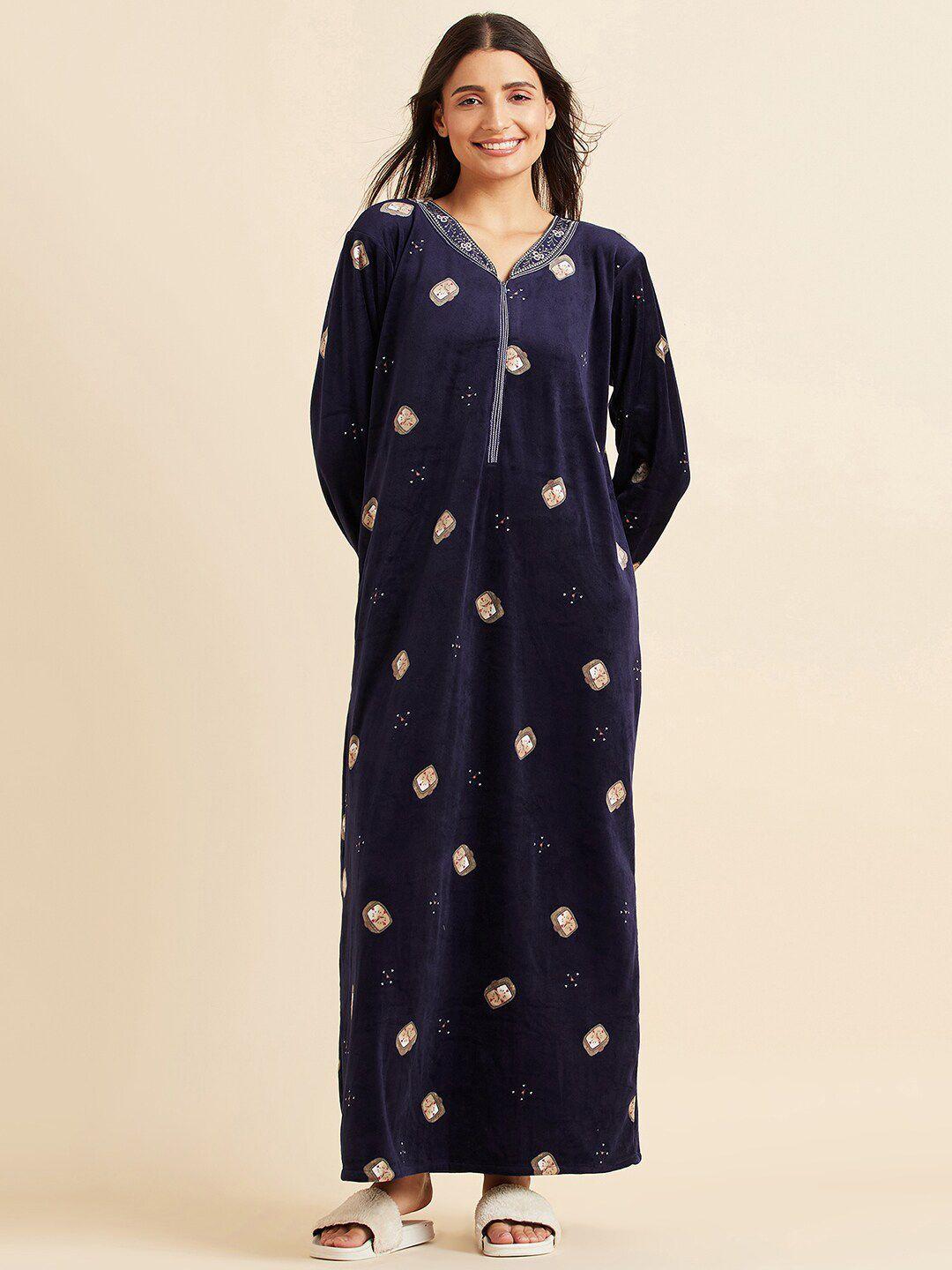 sweet dreams conversational printed maxi nightdress