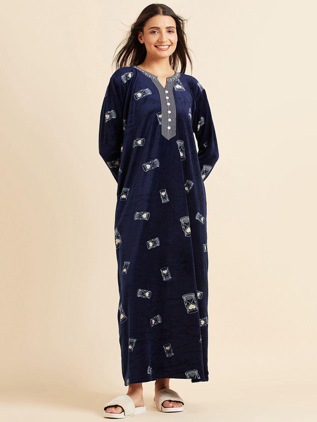 sweet dreams conversational printed maxi nightdress