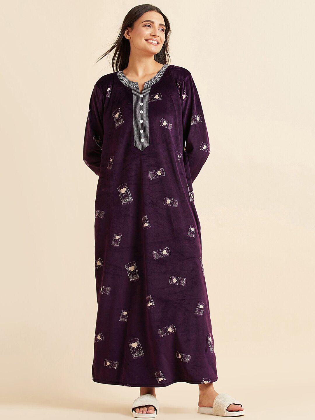 sweet dreams conversational printed maxi nightdress