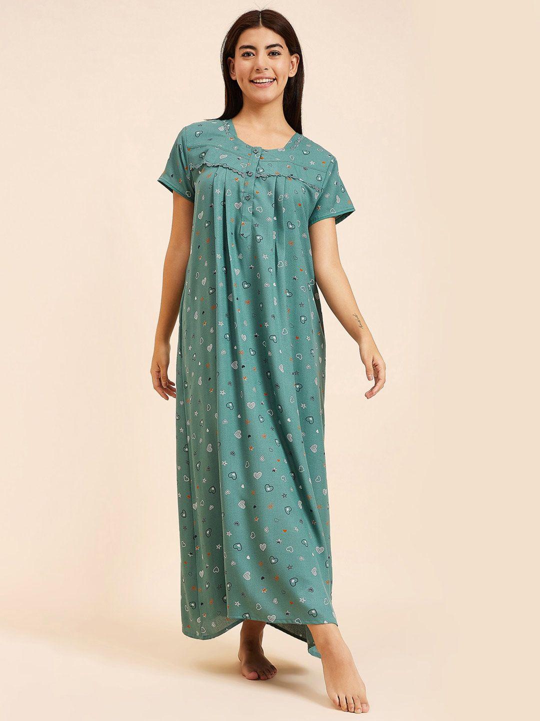 sweet dreams conversational printed pure cotton maxi nightdress