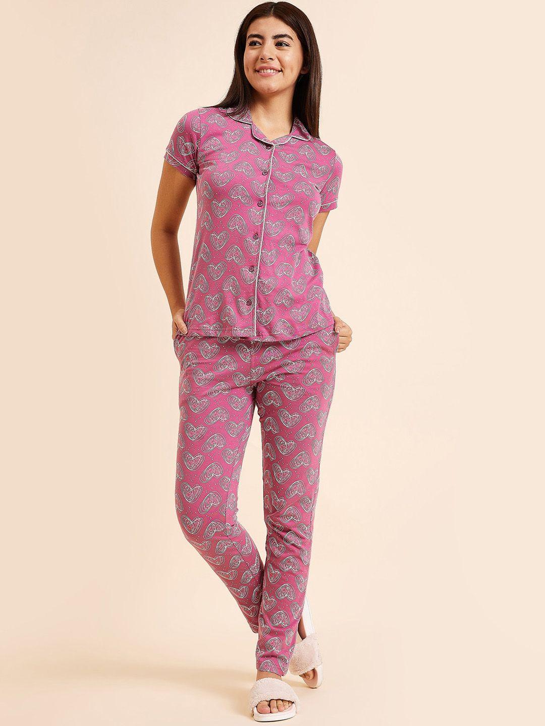 sweet dreams conversational printed pure cotton night suit