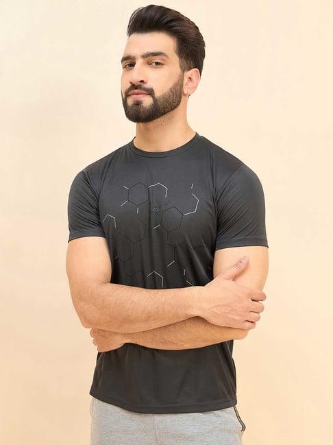 sweet dreams dark grey regular fit printed crew t-shirt