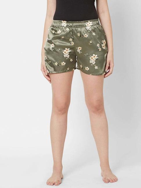sweet dreams dusty green floral print shorts
