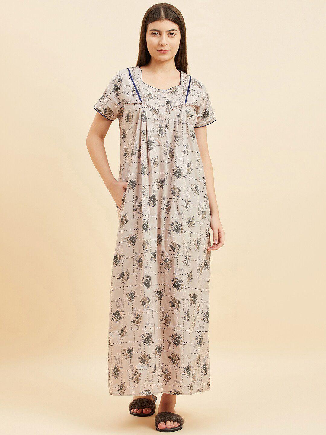 sweet dreams floral printed maxi nightdress