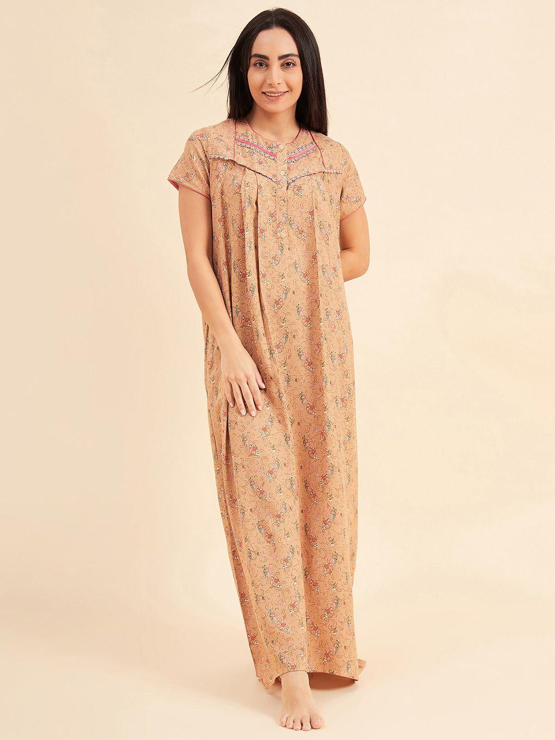 sweet dreams floral printed pure cotton maxi everyday nightdress