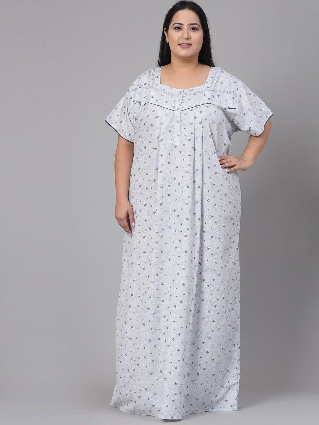 sweet dreams floral printed short sleeves maxi nightdress