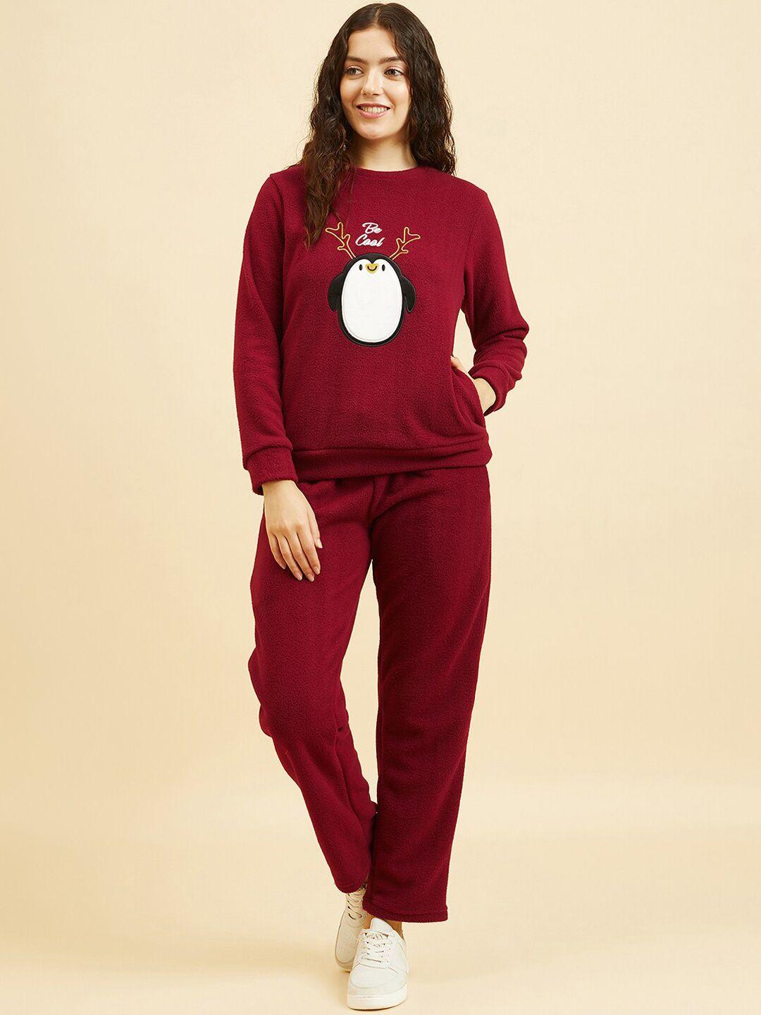 sweet dreams graphic embroidered fleece sweatshirt with trouser