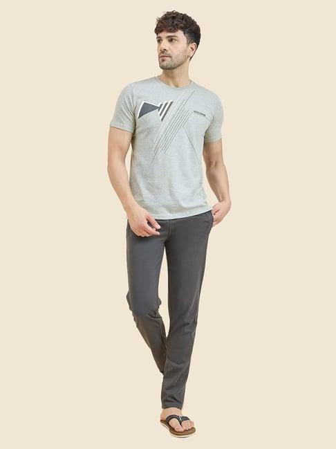 sweet dreams grey melange regular fit printed t-shirt & pyjamas set