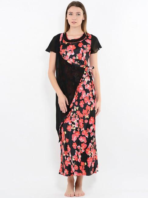 sweet dreams jet black floral nighty