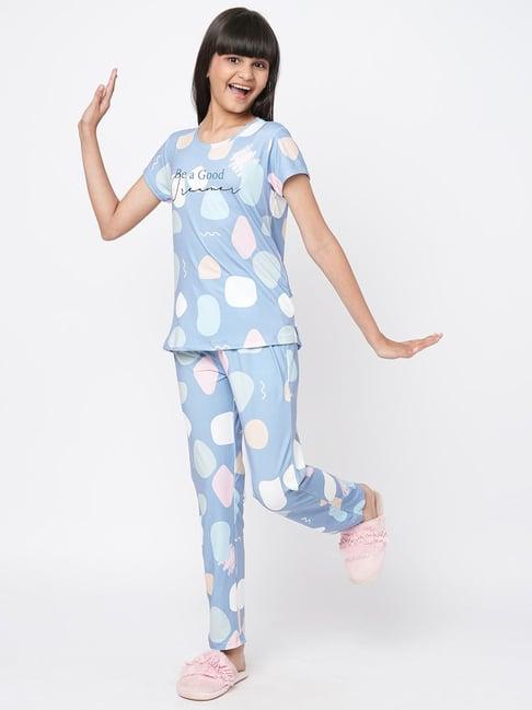 sweet dreams kids blue & pink cotton printed top set