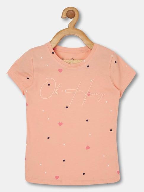 sweet dreams kids peach printed t-shirt