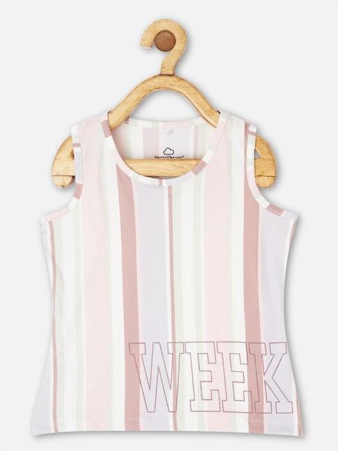 sweet dreams kids pink striped t-shirts