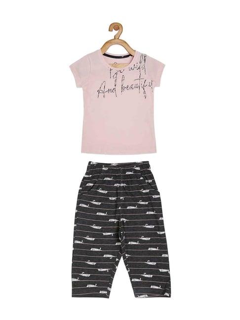 sweet dreams kids soft pink printed t-shirt set