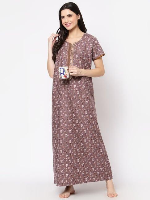 sweet dreams mauve printed nighty