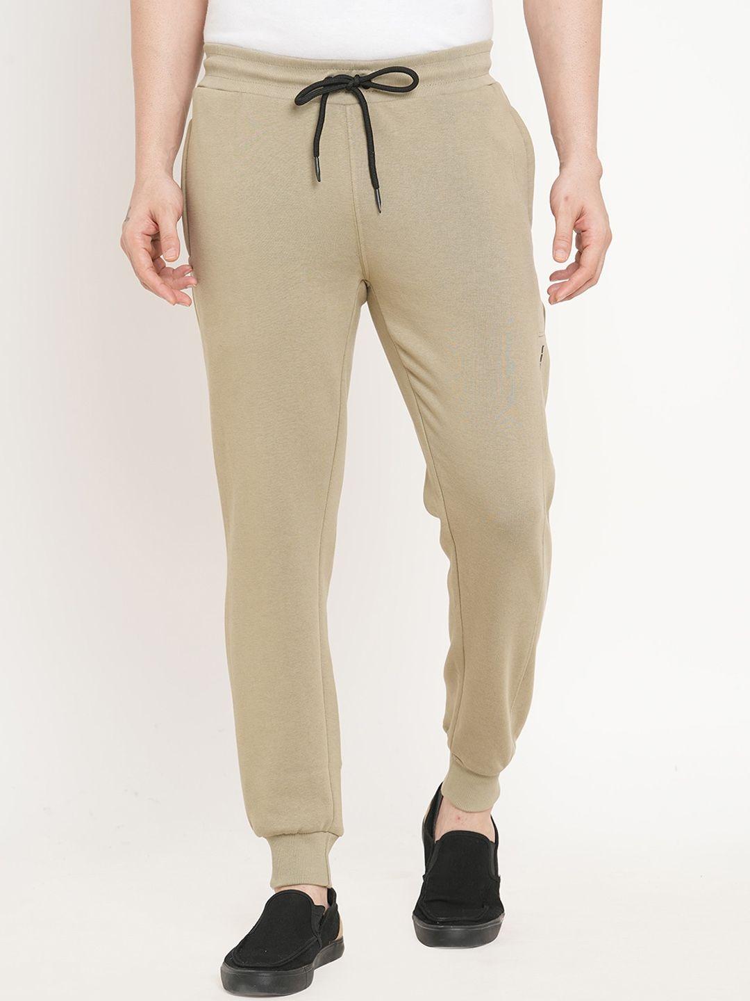 sweet dreams men beige solid joggers